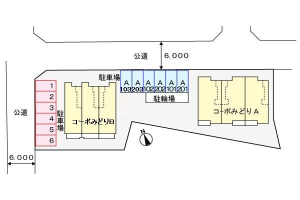 コーポみどりＡの区画図