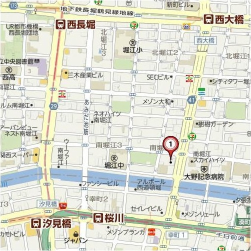 BRAVI南堀江の地図