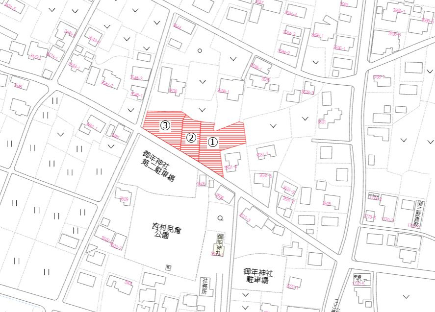 北諸県郡三股町大字宮村の売地の土地図