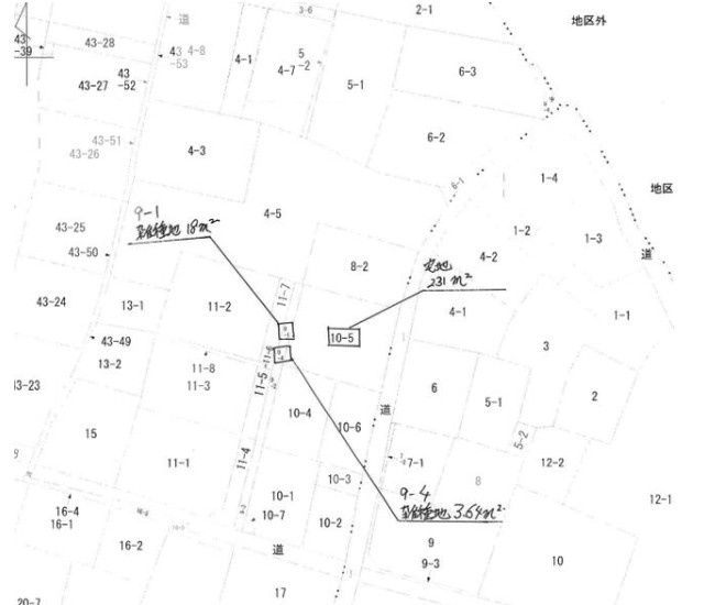 会津若松市 門田町大字中野字村北（西若松駅） 住宅用地の区画図