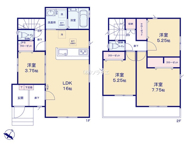 狭山市水野37期全2棟　新築戸建　グラファーレの間取り