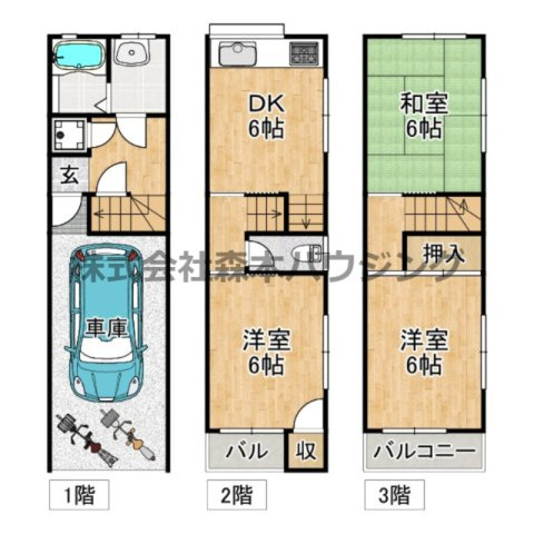 【間取り】 | 　門真市島頭1丁目戸建貸家