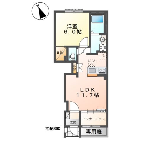 宗像市平井１丁目のアパートの間取り