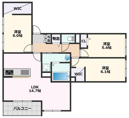 【間取り】 | ハイテラス千里山