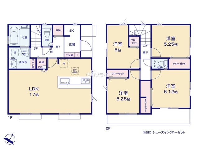 狭山市水野37期全2棟　新築戸建　グラファーレの間取り
