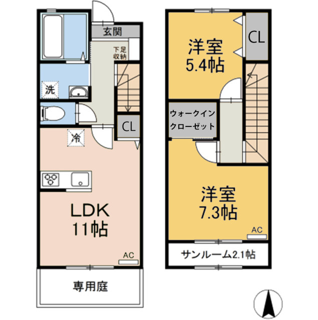 ミラヴィルタス東棟の間取り