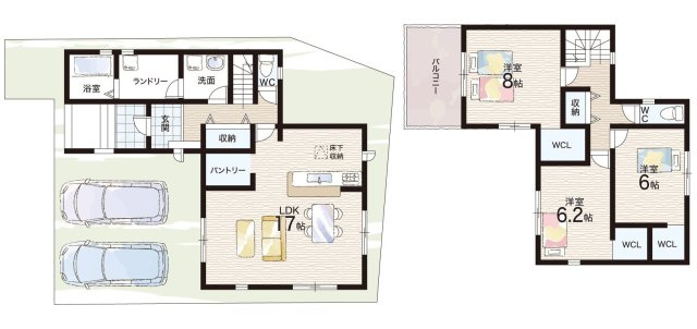 泉南郡熊取町七山　新築一戸建ての間取り|1号地