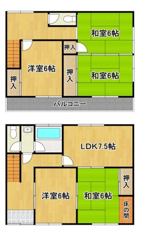 鈴蘭台東町3丁目戸建ての間取り