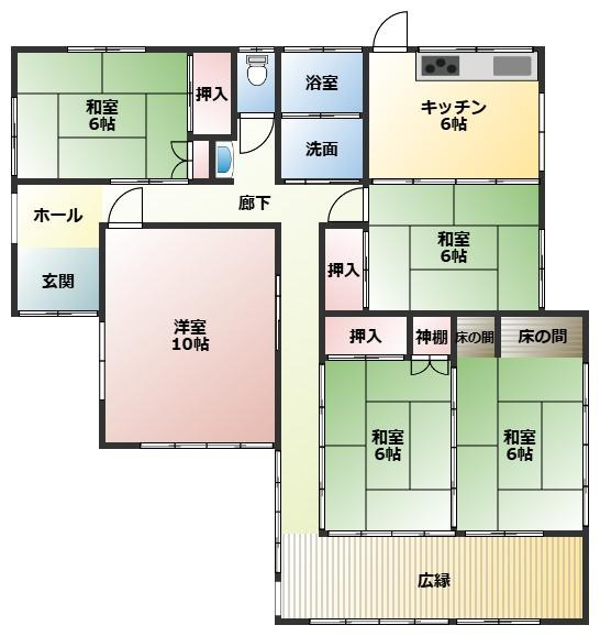 北諸県郡三股町大字蓼池の中古一戸建の間取り