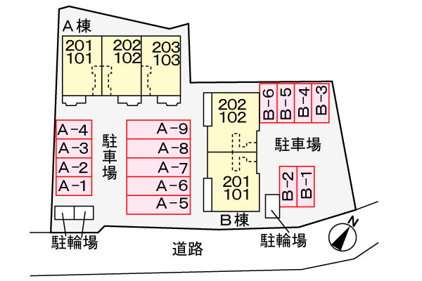 チェリーブロッサムＢ棟の駐車場|駐車場