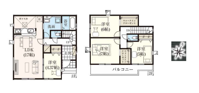 さいたま市見沼区御蔵　９期　新築一戸建て　グラファーレ　01の間取り|【全3棟・1号棟】さいたま市見沼区御蔵　９期　新築一戸建て　グラファーレ　01・4LDK・土地面積142.58m2・建物面積98.94m2