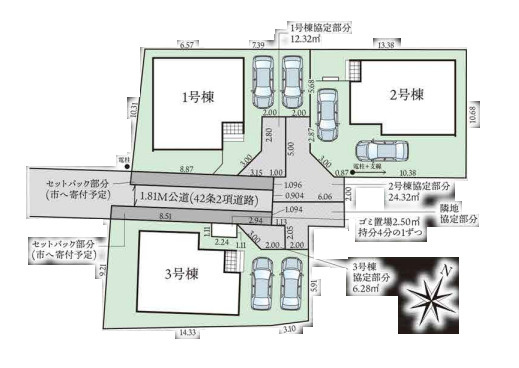 さいたま市見沼区御蔵　９期　新築一戸建て　グラファーレ　01の区画図|１号棟