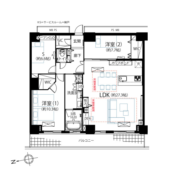 【間取り】 | W　Comfort　Towers　WEST