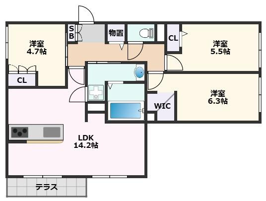 【間取り】 | ハイテラス千里山