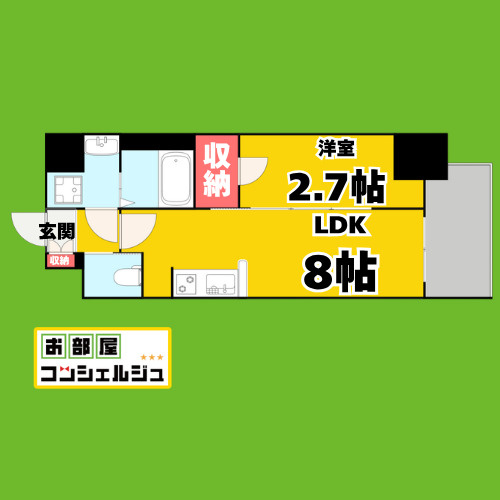 S-RESIDENCE亀島駅前ascent(アセント)の間取り