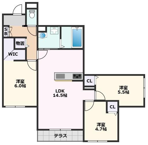 【間取り】 | ハイテラス千里山