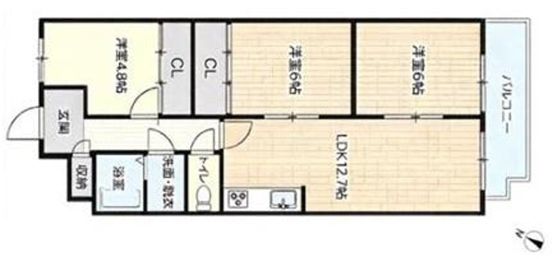 ユニオンハイツ土山　JR「土山駅」徒歩6分の間取り