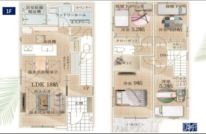 茅ヶ崎市東海岸北5丁目　新築戸建　全３棟の間取り|南向き4LDK
