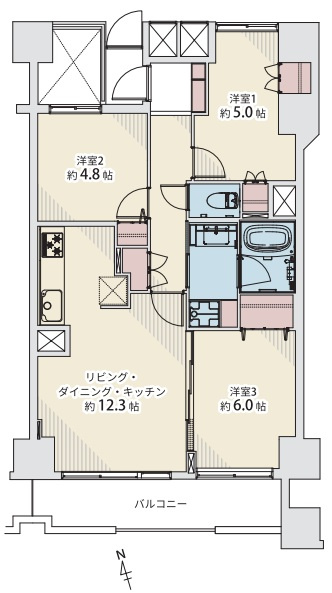 ボナール戸越の間取り|ボナール戸越：南向き！全居室収納・窓が付いた３ＬＤＫリノベーション物件は住宅ローン減税利用可能！令和８年５月８日完成予定となっております！
