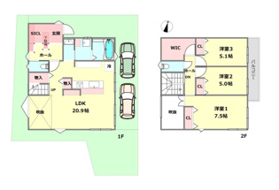 伊丹市荒牧1丁目中古戸建の間取り