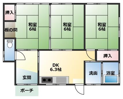 都城市立野町の中古一戸建の間取り