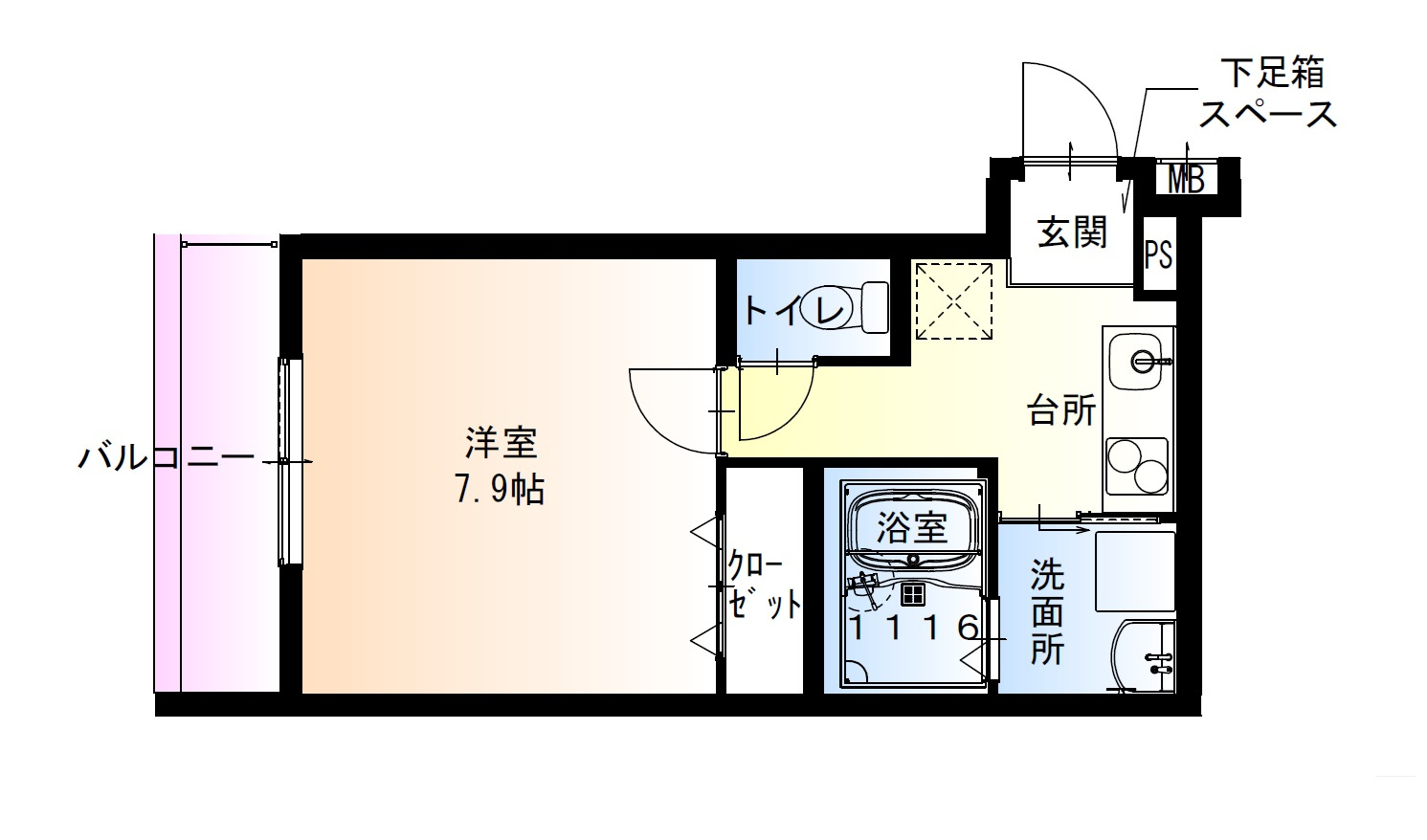 フジパレス鴻池新田駅北の間取り
