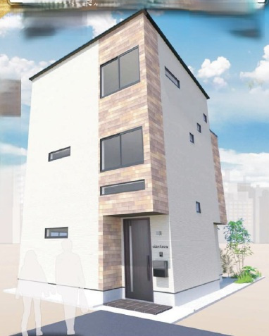 葛飾区金町５丁目　新築戸建ての外観パース