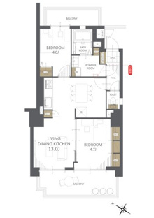【間取り】コスモ芦屋川西 