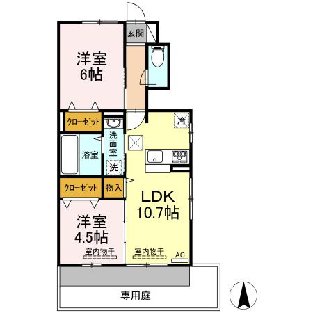 【間取り】 | セジュール・ポート　A棟 | 2LDKタイプのお部屋です