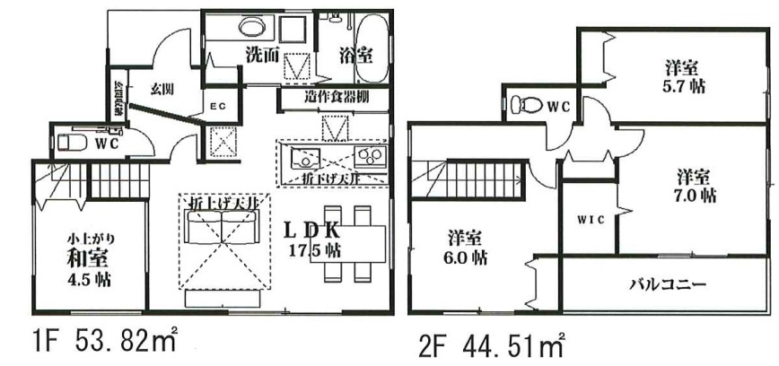 川越市寺尾第4期全1棟　新築戸建の間取り