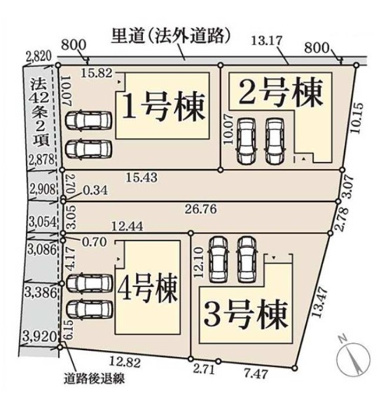 【区画図】 | 栗東市上鈎　４期全４棟３号棟