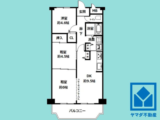 ルネ武庫川２番館の間取り|3DK、専有面積53.84平米、8階建て1階部分。2025年9月リフォーム済の大変綺麗なお部屋です。階下に住戸がないため、足音や物音を気にせず生活していただけます。