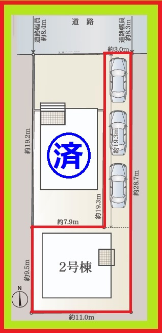 北名古屋市九之坪東ノ川の新築一戸建の区画図|◇２号棟◇