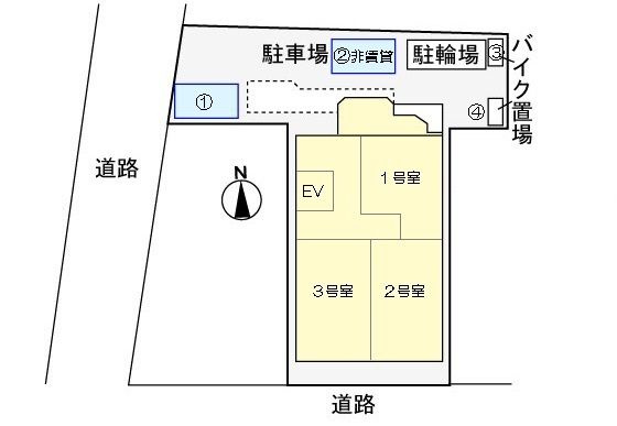 ロジュマン　ベルの駐車場