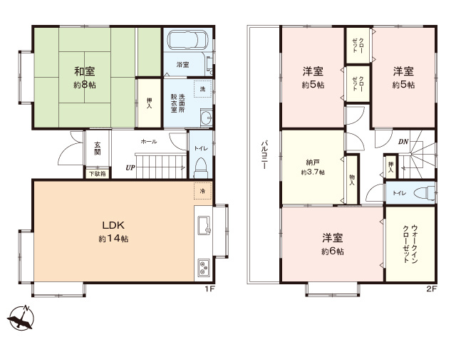 ふじみ野市新田１丁目の中古一戸建の間取り|ウォークインクローゼットや納戸、全居室収納など収納豊富！