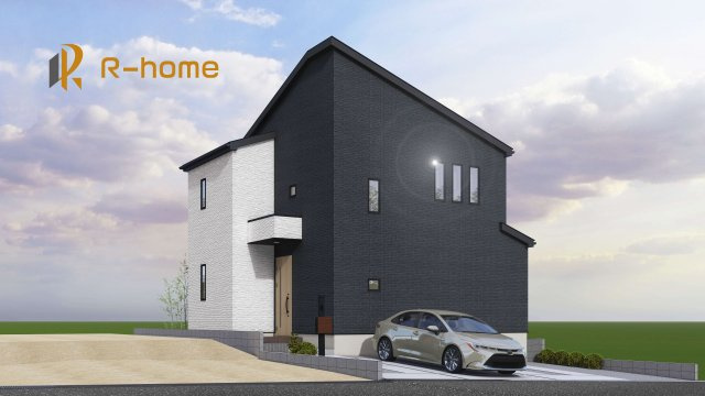 取手市本郷6期　新築戸建て　1号棟の外観パース|2026年5月完成予定！近隣の同仕様完成物件をご見学いただけます♪
