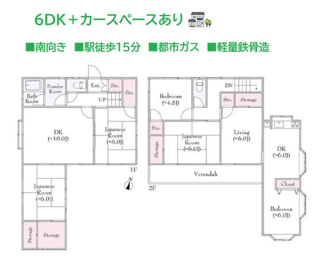 【間取り】 | 大家族や二世帯同居をお考えの方にイチオシ！6DKの間取り◎　　　　
各部屋に収納を併設しております。