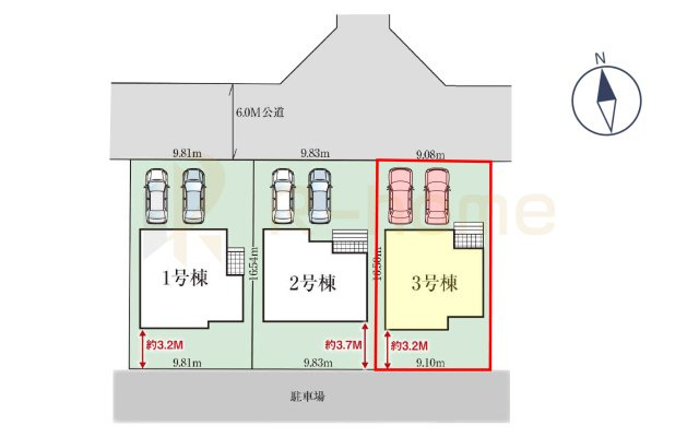 取手市本郷6期　新築戸建て　3号棟の区画図|大きなお買い物だからこそ、メリット・デメリットを伝えさせて頂きます。
R-homeにお任せください♪