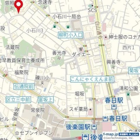 シティテラス文京小石川の地図