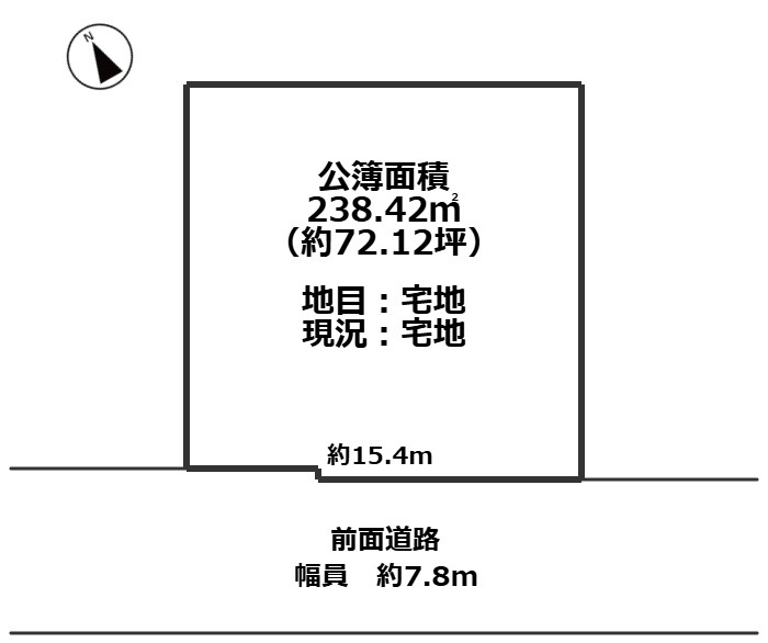 敦賀市新和町2丁目72坪売地の土地図