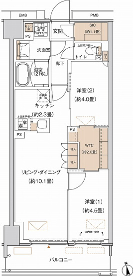 【間取り】 | プライムネクサス大森北