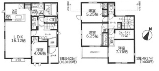 【間取り】 | 南区相南2丁目  1号棟 5期 | 4LDK　都市ガス　網戸標準仕様　シャッター6箇所付　玄関ドアFamiLock　食洗器・浄水器　浴室乾燥機+窓・浴室TV　セカンド洗面　屋根裏収納　全居室収納（WIC1箇所）　LDK16帖+洋室4帖