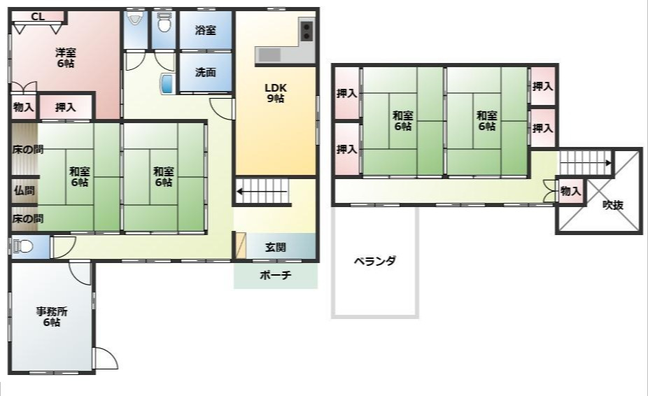 都城市高崎町縄瀬の中古一戸建の間取り