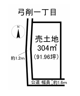 鈴鹿市弓削 売土地の土地図