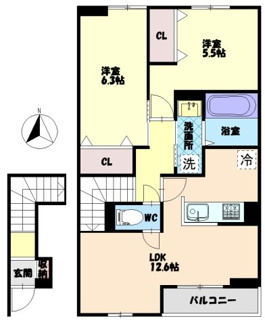 【間取り】 | グランツ上福万　A棟