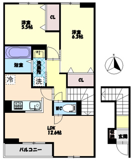 【間取り】 | グランツ上福万　A棟