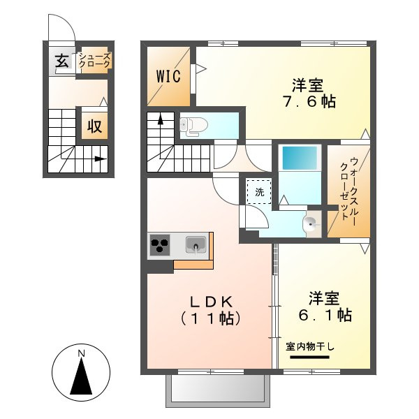 プリムヴェール大内Ｃの間取り