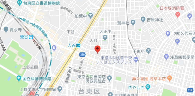 リヴシティ上野入谷グロースの地図