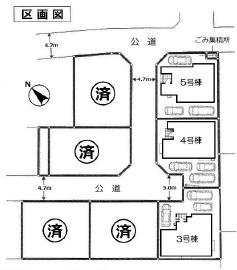 愛川町中津　中津諏訪前の区画図