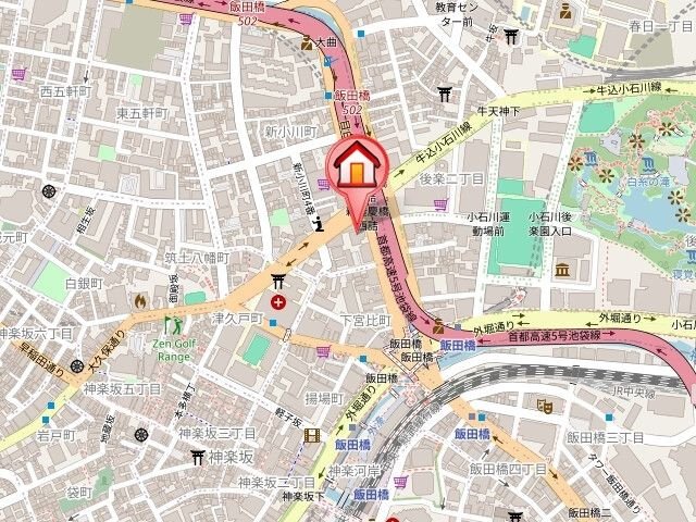 クロスレジデンス飯田橋の地図